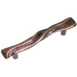 Emenee OR130-AC O Premier Collection Grooved Handle 4-1/4 inch x 1/2 inch in Antique Matte Copper Elements Series